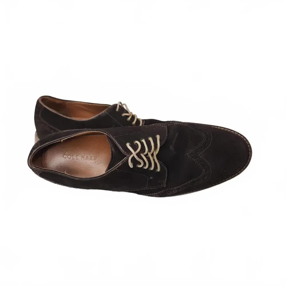Cole Haan Men's Brown‎ Suede Wingtip Academia Preppy Oxfords Size 10.5